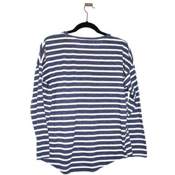 Blue Striped Long Sleeve Shirt Medium Forever21 - Picture 2 of 2